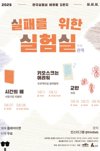 <키오스크는 어려워>_혜화동1번지 2025 실패를 위한 실험실(실.실.실) 선정작